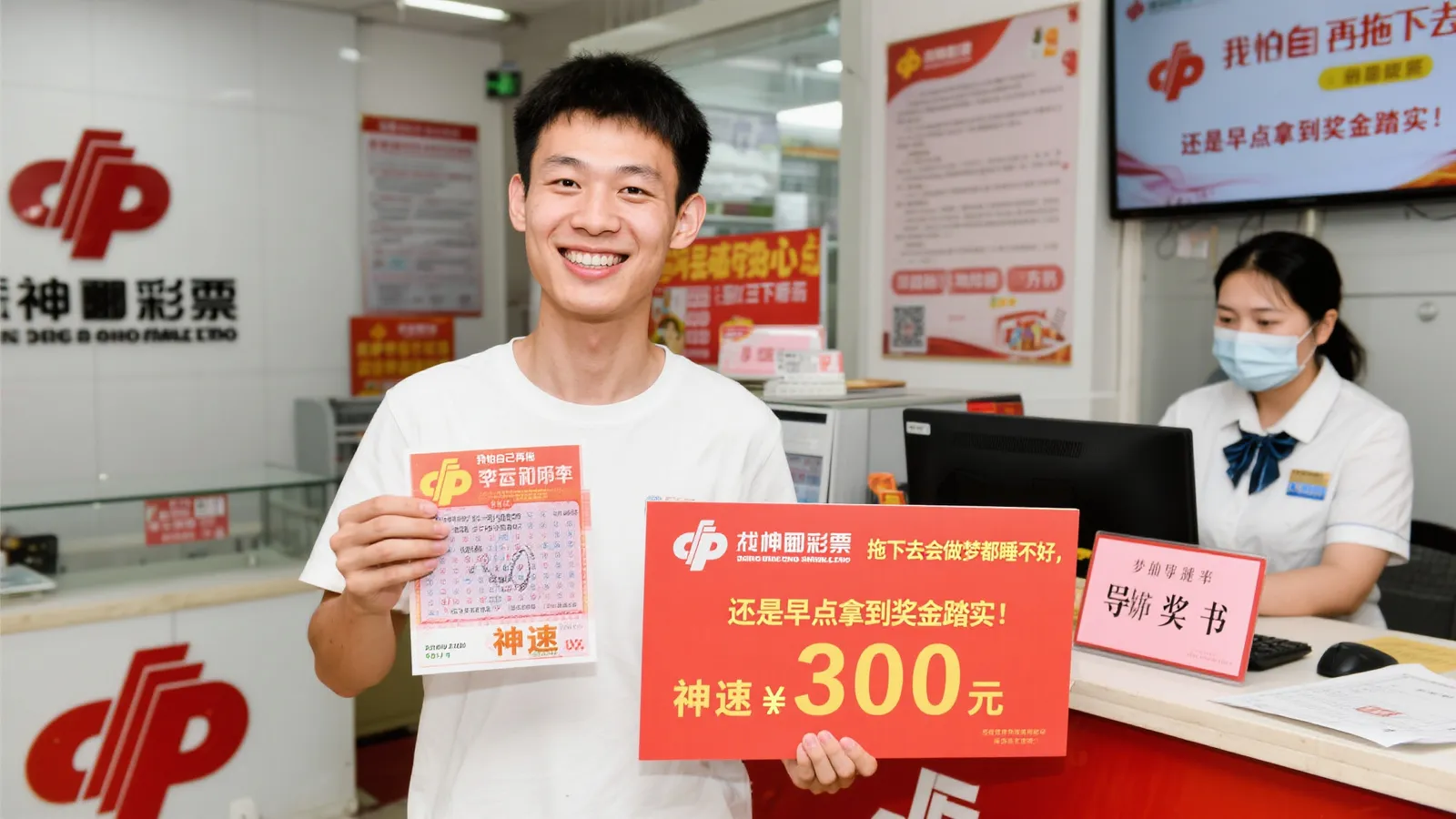 00后小伙突发奇想买彩票，喜中80万福彩大奖，当天火速领奖