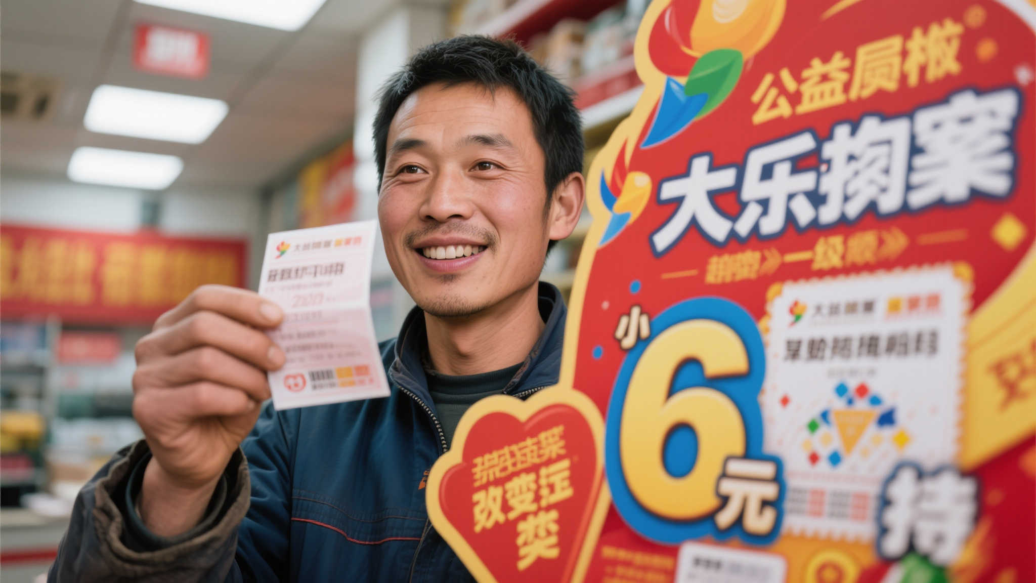 打工仔机选命中大乐透1800万 平时购彩从不超过6元